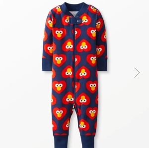 Hanna Andersson Baby Sesame Street Zip Sleeper- Elmo Love NWT